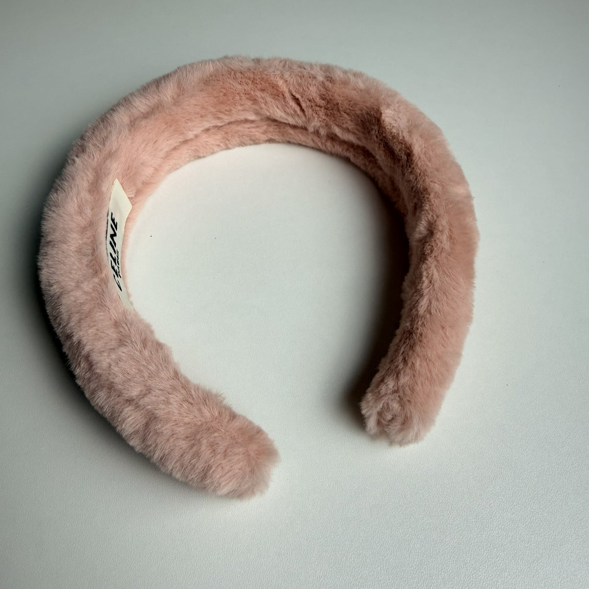 Celine Pink Shearling Headband